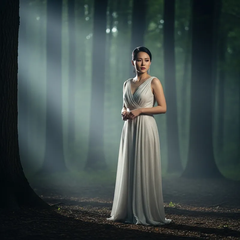 Cinematic Woodland Elegance: A Dreamlike Emotion