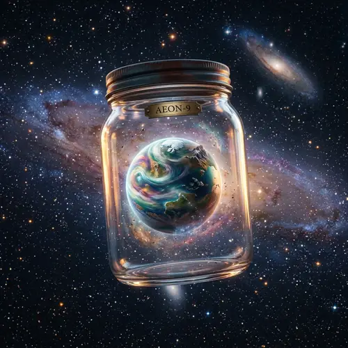 Celestial Planet in Jar: Captured Space Microcosm