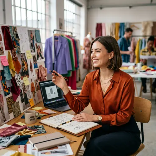 Stylish Fashion Assistant in Modern Workspace