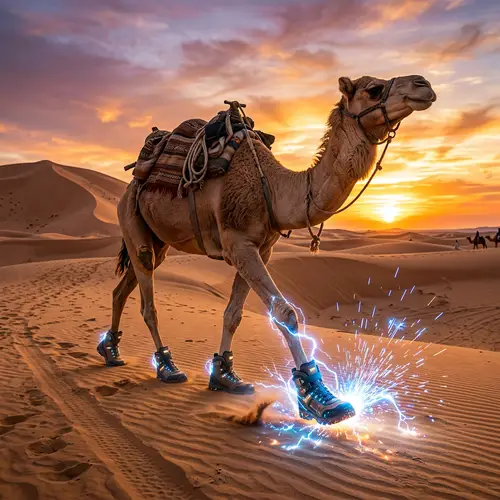 Energy-Generating Footwear: Camel's Journey Across Desert