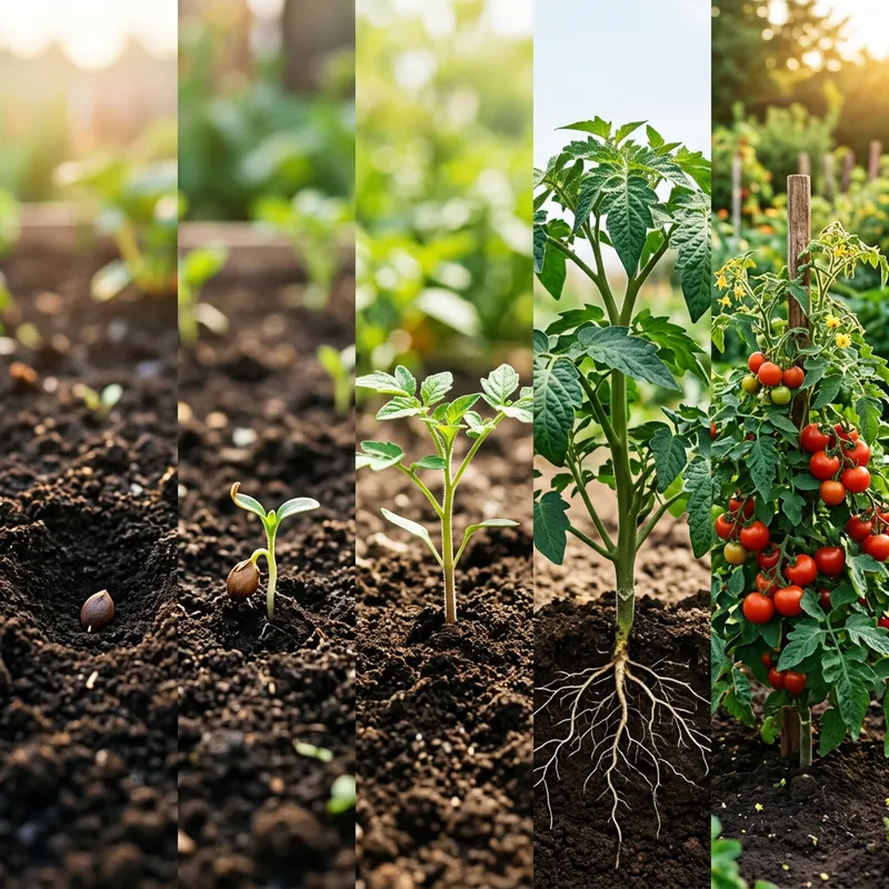 Stages of a Seed Growing into a Plant
