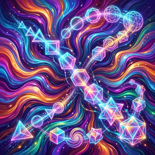 Abstract Transformation: Dynamic Colors & Geometric Shapes