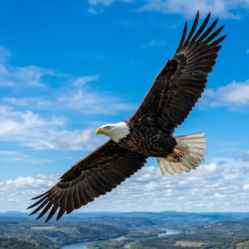 Majestic Bird Soaring Through Sky | Vibrant Flight Capture