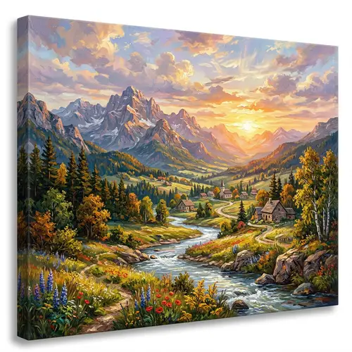 Oil Painting Effect on Beautiful Natural Landscape