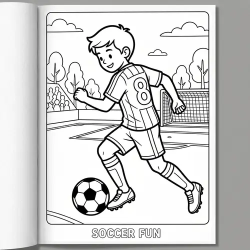 Coloring Picture Featuring Soccer - Fun for Kids