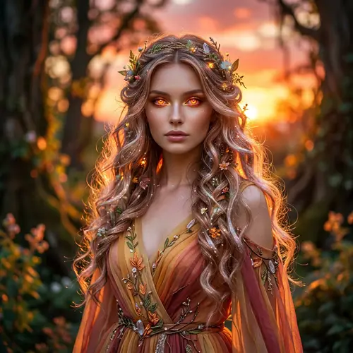 Woman with Fiery Eyes and Fairy Hair | Ethereal Beauty