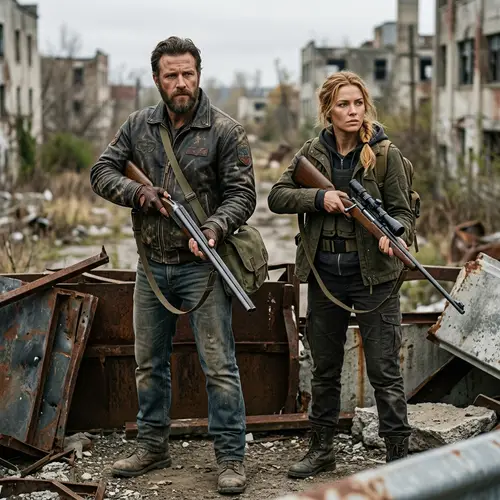 Post-Apocalyptic Duo: Rugged Man with Shotgun & Lethal Sniper