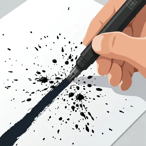 Bold Black Pen Illustration on White Paper
