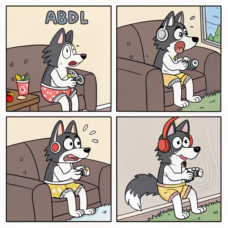 Humorous Comic Strip of a Collie's Mishap