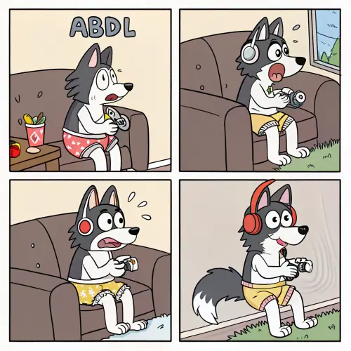 Humorous Comic Strip of a Collie's Mishap