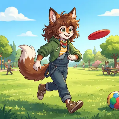 Enfant Fille Furry: Playful Girl Character Illustration