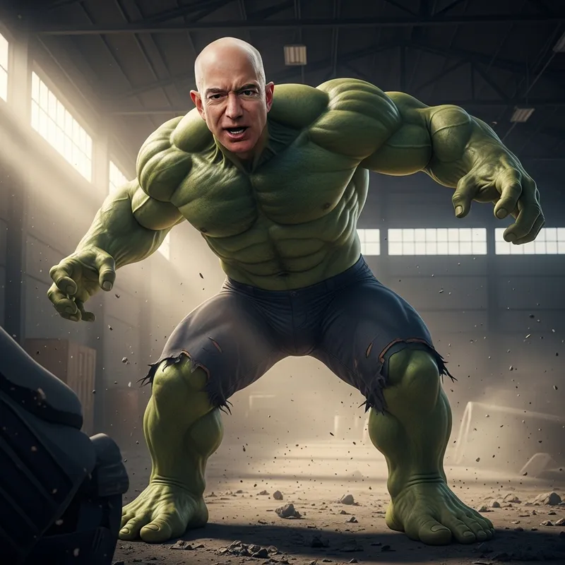 Jeff Bezos as The Hulk: Epic Transformation