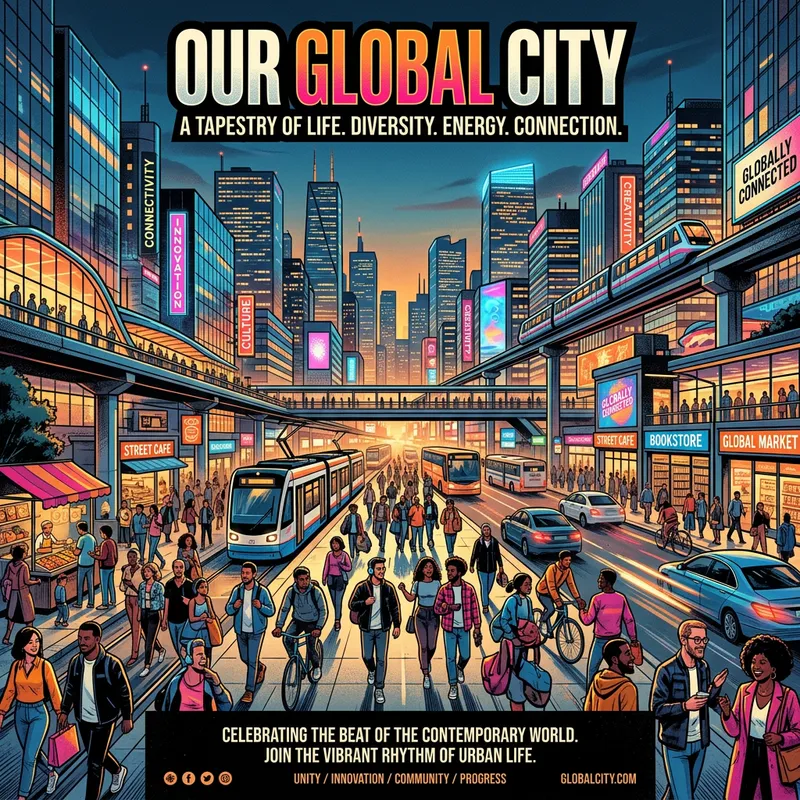 Vibrant Urban Landscape Poster Design Vibrant Urban Landscape Poster Design