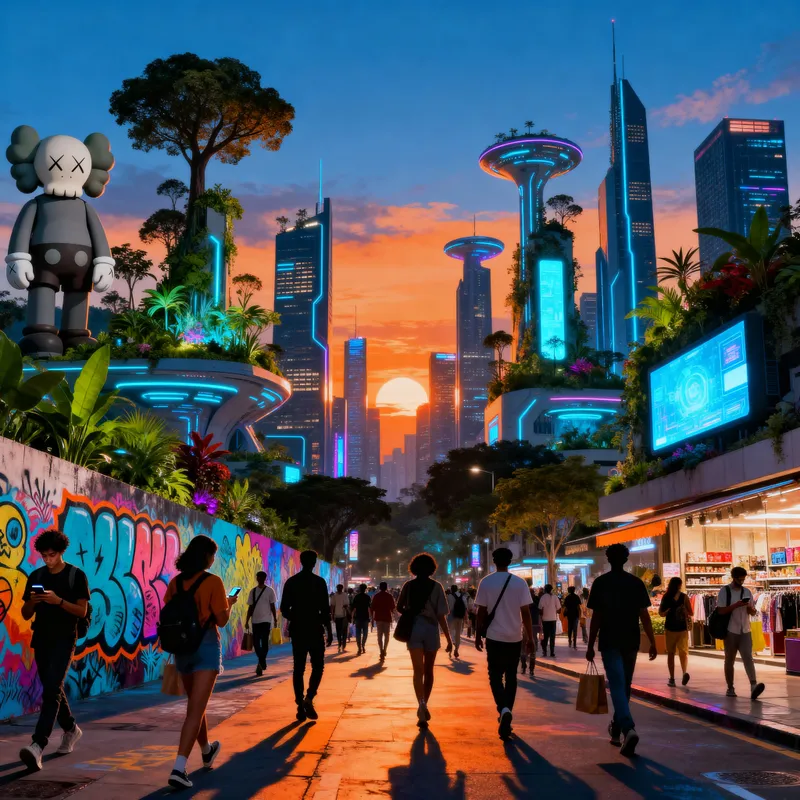 Vibrant Urban Landscape Poster Design