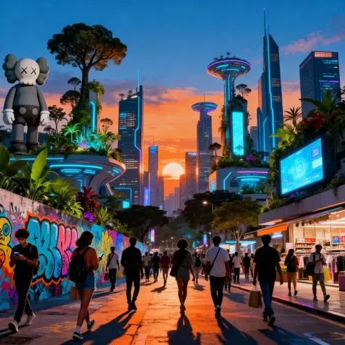 Vibrant Urban Landscape Poster Design