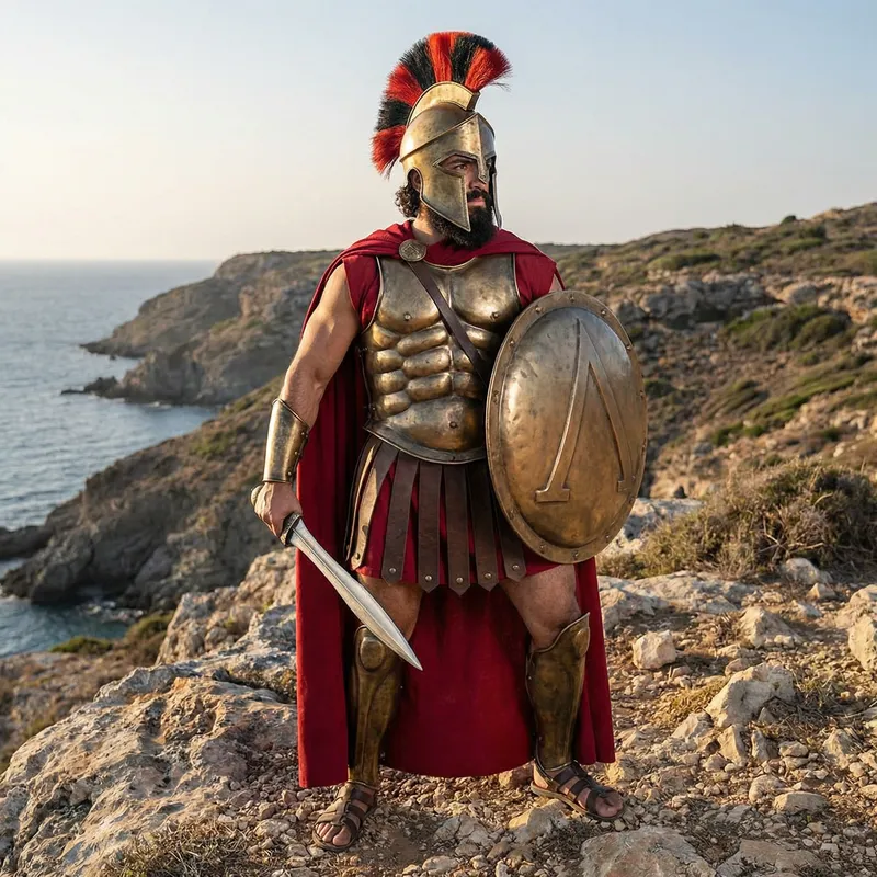 Spartan Warrior: Muscular Middle-Eastern Man
