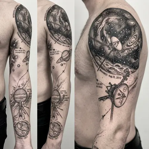 Voyager 1 Tattoo Design: Journey Through Space