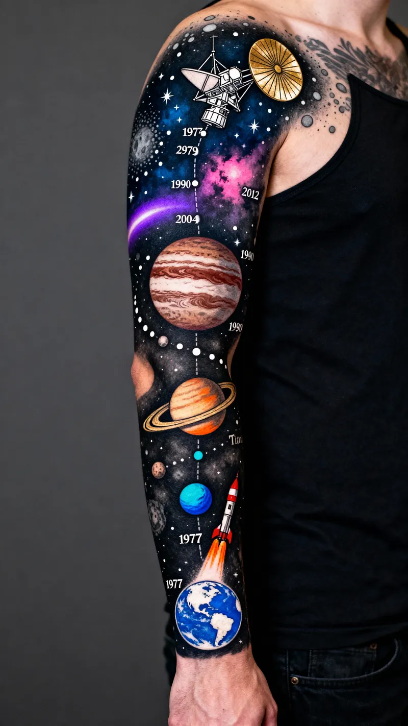 Voyager 1 Tattoo Design: Journey Through Space