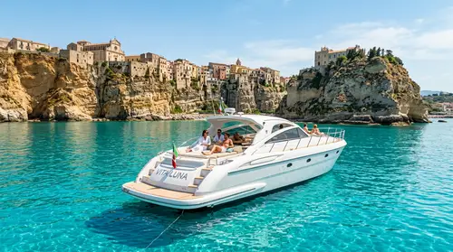Luxury Motorboat in Tropea's Turquoise Waters