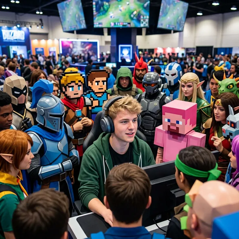 Diverse Computer Characters Surround Blond Man in Wireless Headphones Diverse Computer Characters Surround Blond Man in Wireless Headphones