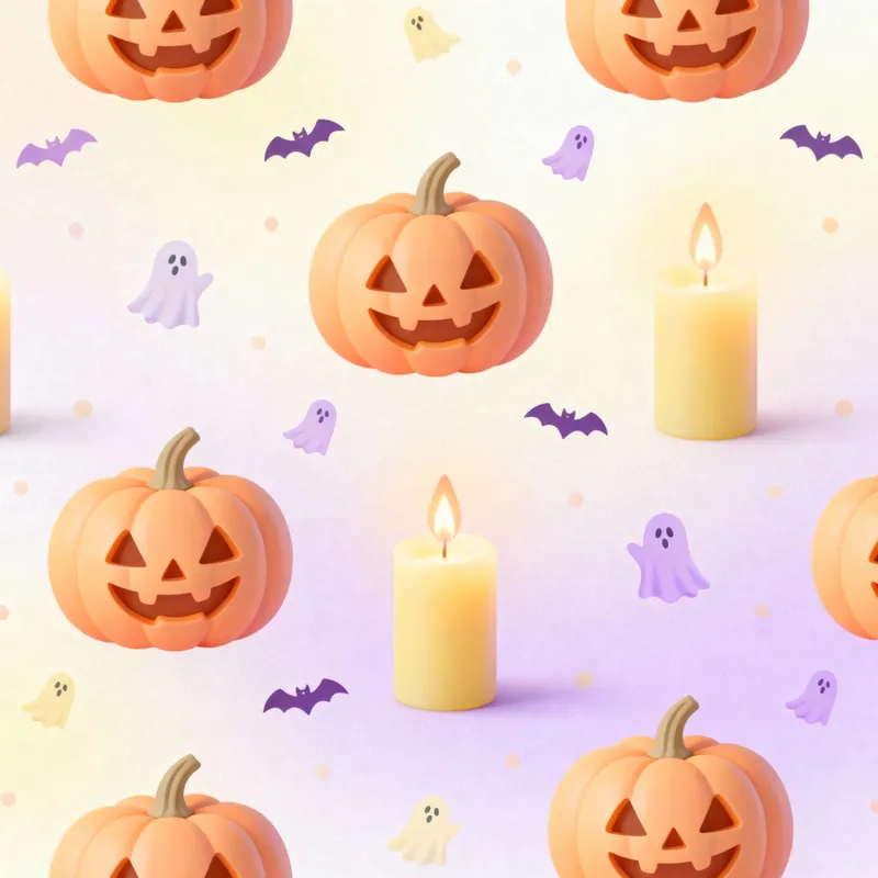 Bright Halloween Pattern with Pumpkins for Beauty Studio Bright Halloween Pattern with Pumpkins for Beauty Studio