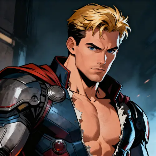 Heroic Character Portrait in Action Pose