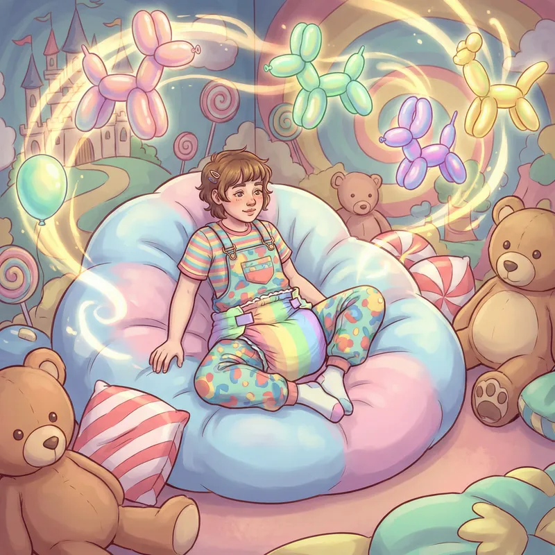 Whimsical Surreal Adult Model Illustration