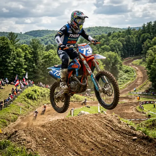 Realistic Person Riding Motocross Bike Jumping Action