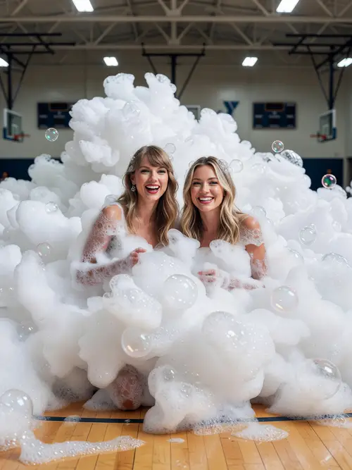 Taylor Swift & Hilary Duff Foam Party Fun