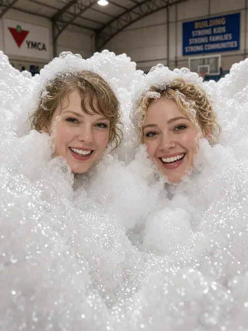 Taylor Swift & Hilary Duff at Fun Foam Party
