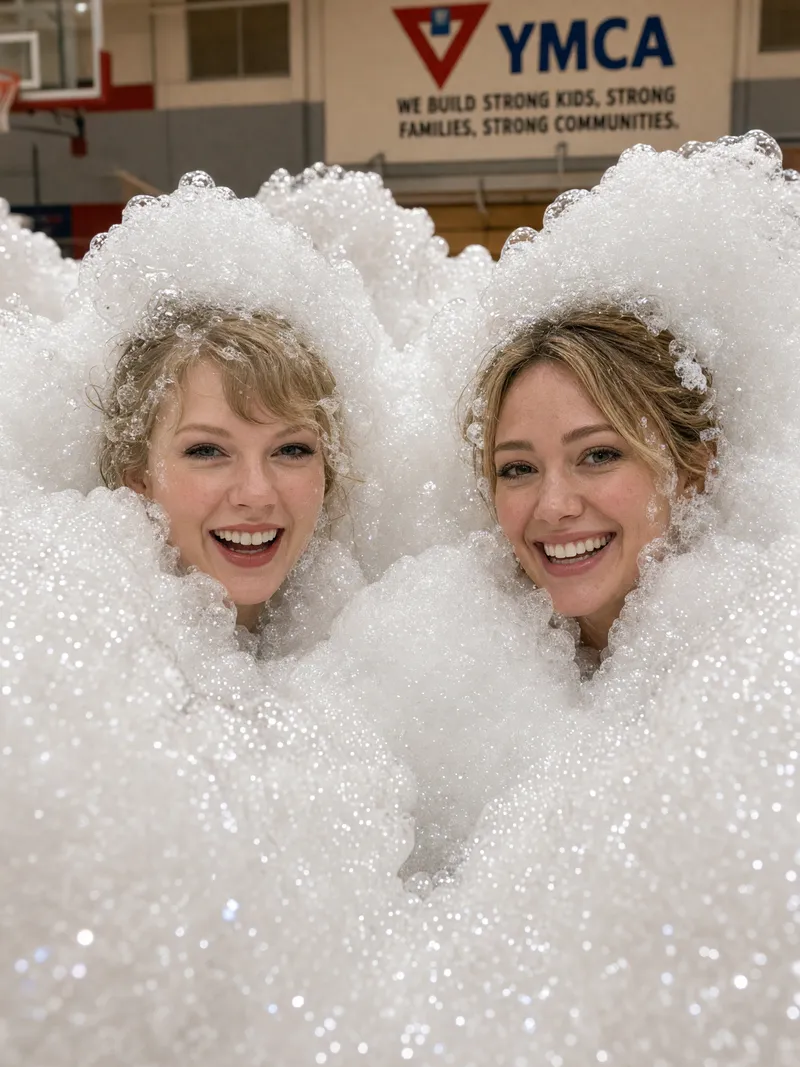 Taylor Swift and Hilary Duff at Epic Foam Party Taylor Swift and Hilary Duff at Epic Foam Party