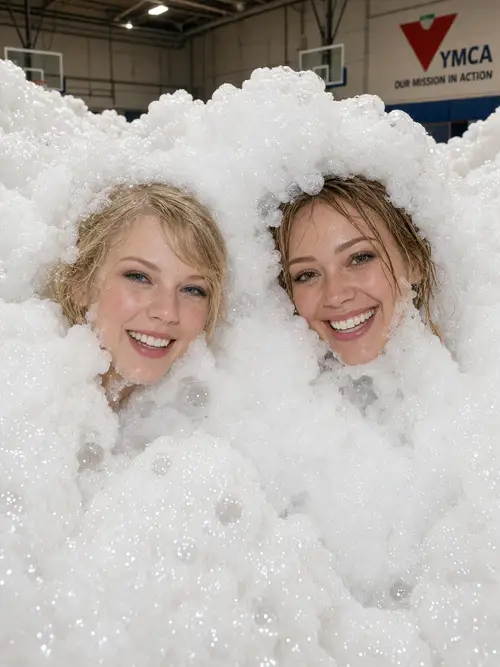 Taylor Swift & Hilary Duff Foam Party Fun