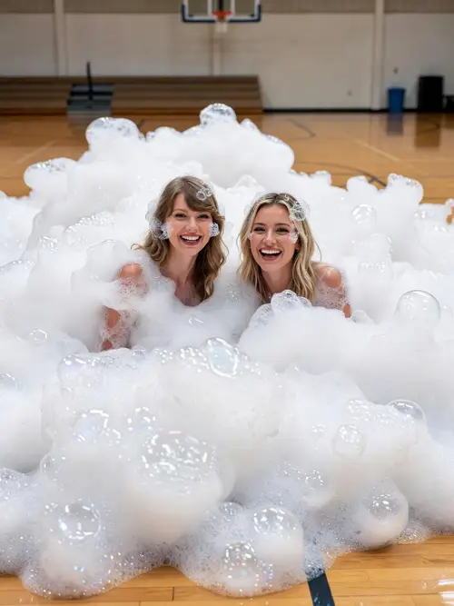 Taylor Swift & Hilary Duff's Fun Foam Party Shoot