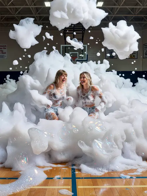 Taylor Swift & Hilary Duff at Fun Foam Party
