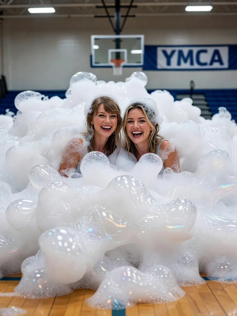 Taylor Swift & Hilary Duff at Epic Foam Party Taylor Swift & Hilary Duff at Epic Foam Party
