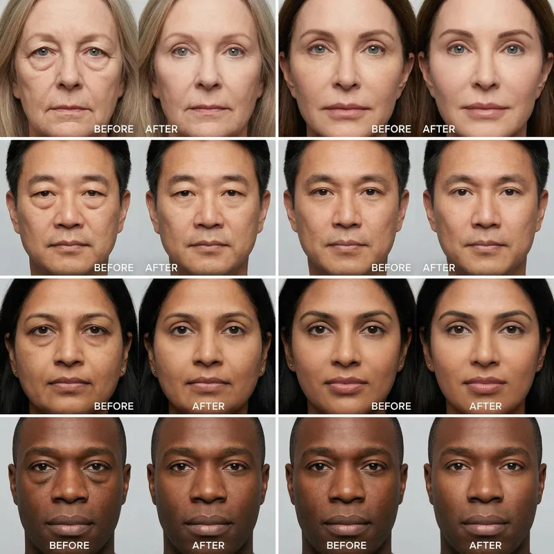 Hyperrealistic Eyelid Blepharoplasty Images