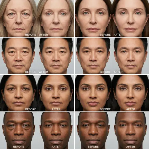 Hyperrealistic Eyelid Blepharoplasty Images