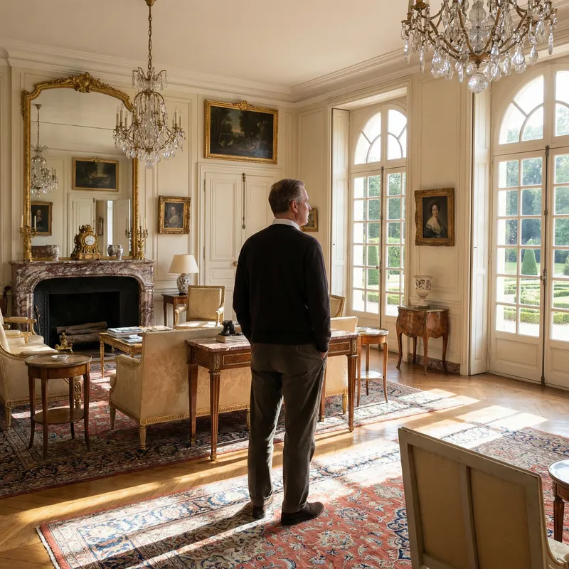 Prestigious Home Living with Mid-Aged Man