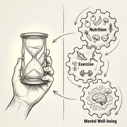 Levers of Longevity: Balanced Nutrition, Exercise, and Mental Well-being