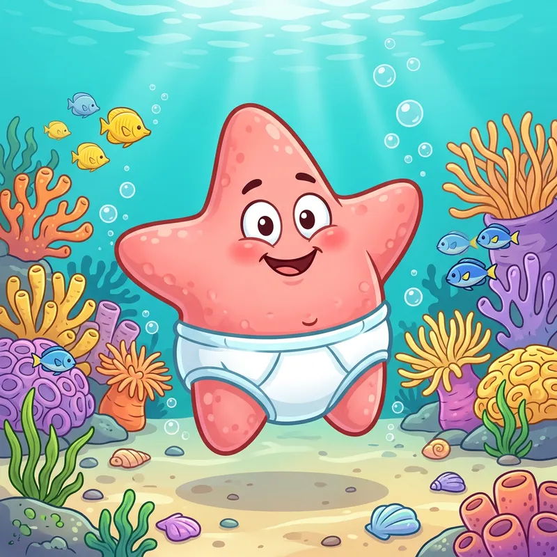 Patricio Starfish Diapered Cartoon Character