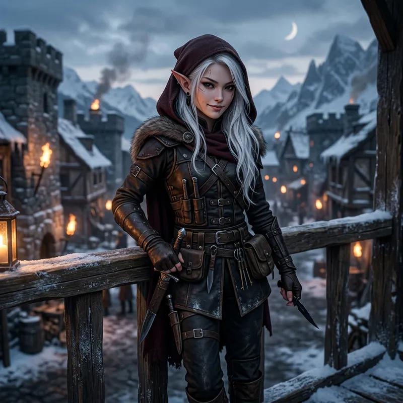 Rogue Half-Elf Girl | Northern-Asian Craft | Cunning Look