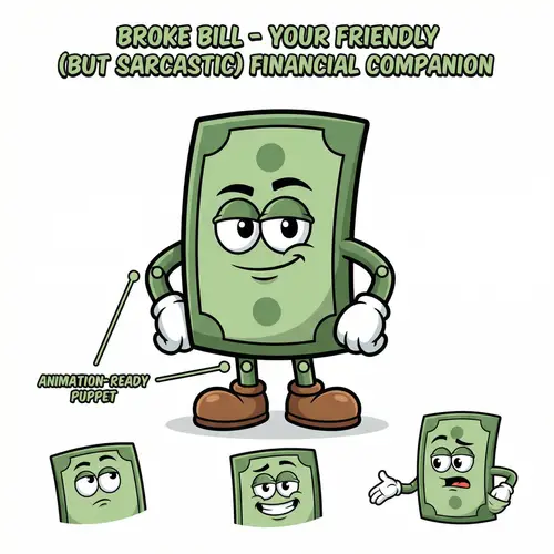 Broke Bill: Your Friendly Dollar Bill Mascot
