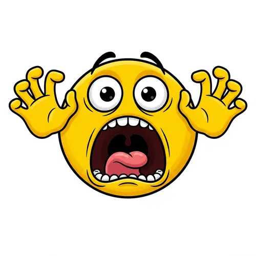 Shocked Smiley Graphic with Hands