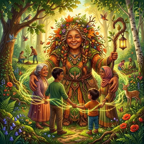 Warm Character Symbolizing Ecology and Solidarity