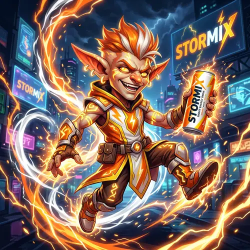 Magical Goblin Mascot for Stormix Energy Drink
