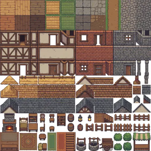 32x32 Medieval Pixel Art Tileset for Godot 4