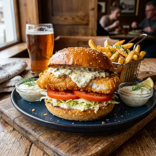 Delicious Fish Sandwich with Tartar Sauce