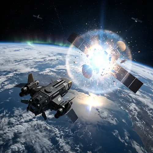 Satellite Nuclear Weapon Attack in Earth's Orbit - Visual Scenario