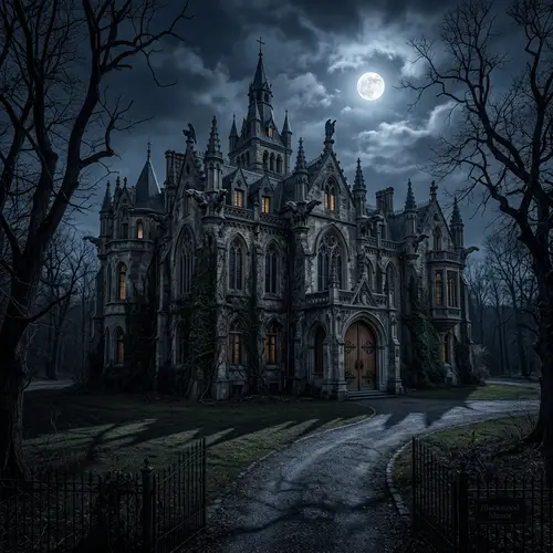 Gothic Mansion with Stone Gargoyles | Historical Architecture