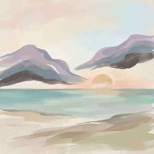 Minimalistic Abstract Landscape Art | Soft Color Scheme